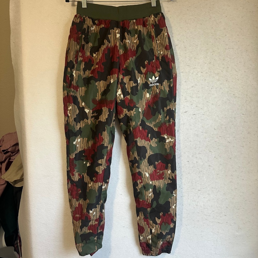 Adidas Pharrell Williams Hu Hiking Camo Track Pants Green Red Mens Small